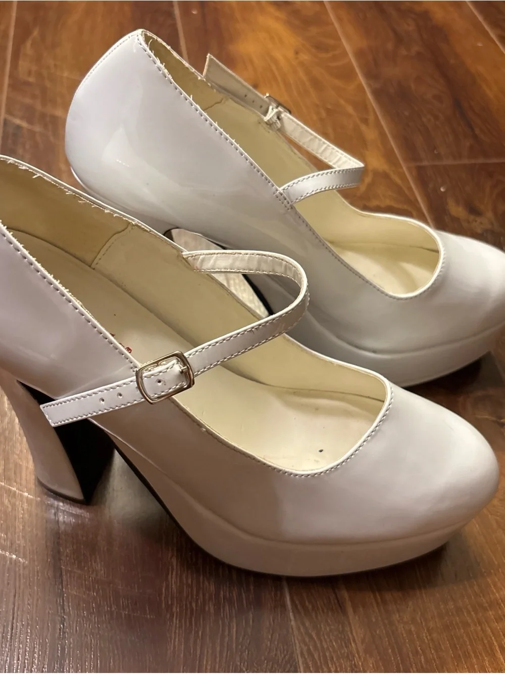 Demonia Dolly-50 White Patent Platform Mary Jane Heels Goth Lolita Pumps
